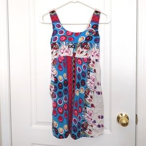 Cotton Mini dress with bold and colorful print